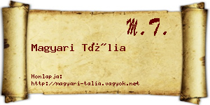 Magyari Tália névjegykártya